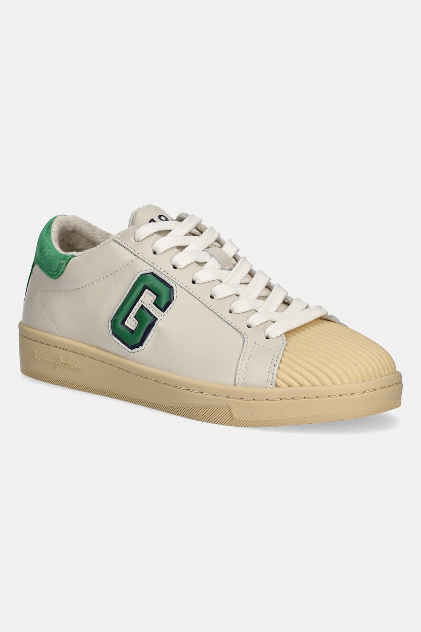 Gant sneakers din piele Prepus barbati, culoarea bej, 30639902.G207
