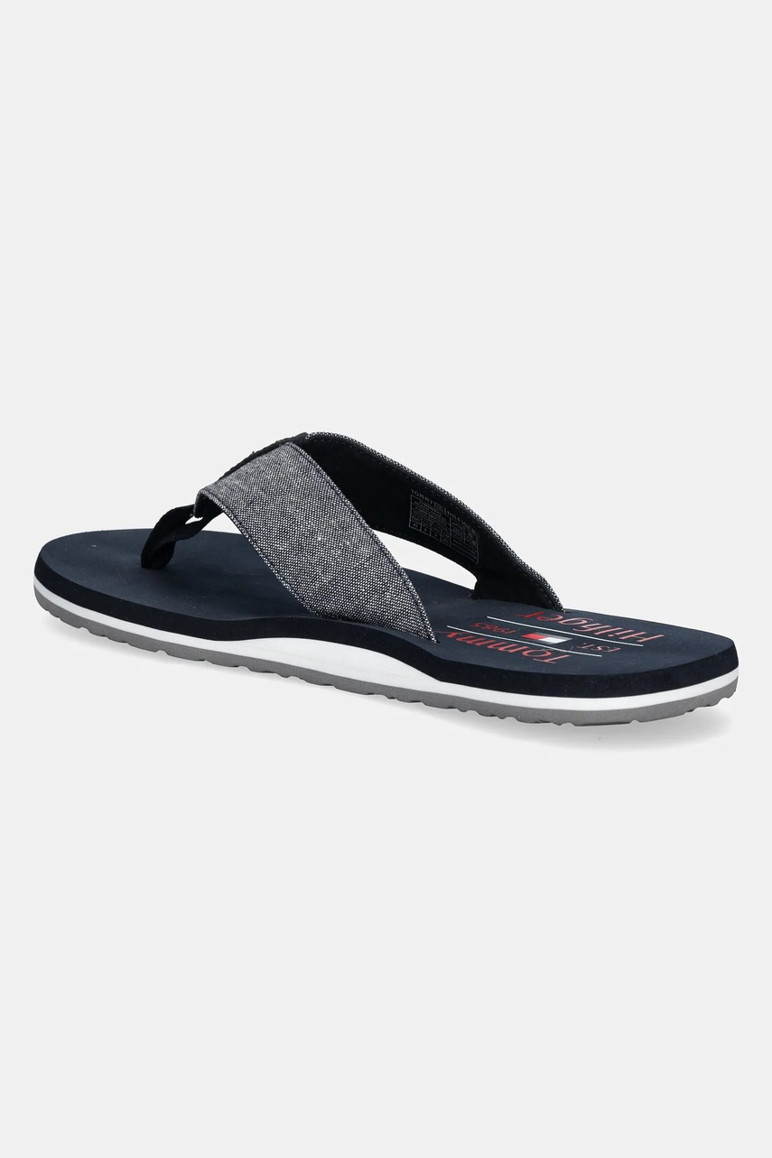 Σαγιονάρες Tommy Hilfiger CHAMBRAY BEACH SANDAL χρώμα: ναυτικό μπλε, FM0FM05570 φωτογραφία