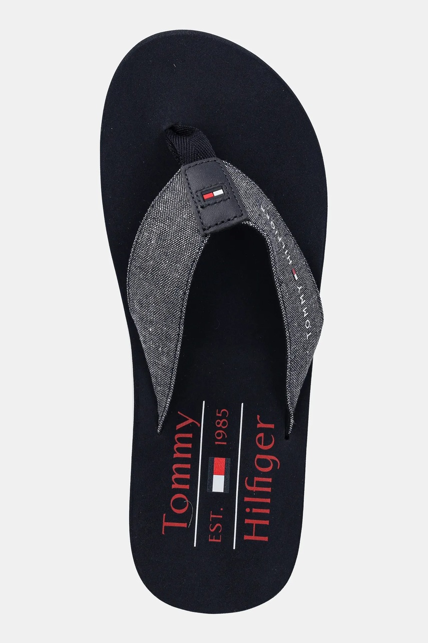 Σαγιονάρες Tommy Hilfiger CHAMBRAY BEACH SANDAL χρώμα: ναυτικό μπλε, FM0FM05570 φωτογραφία