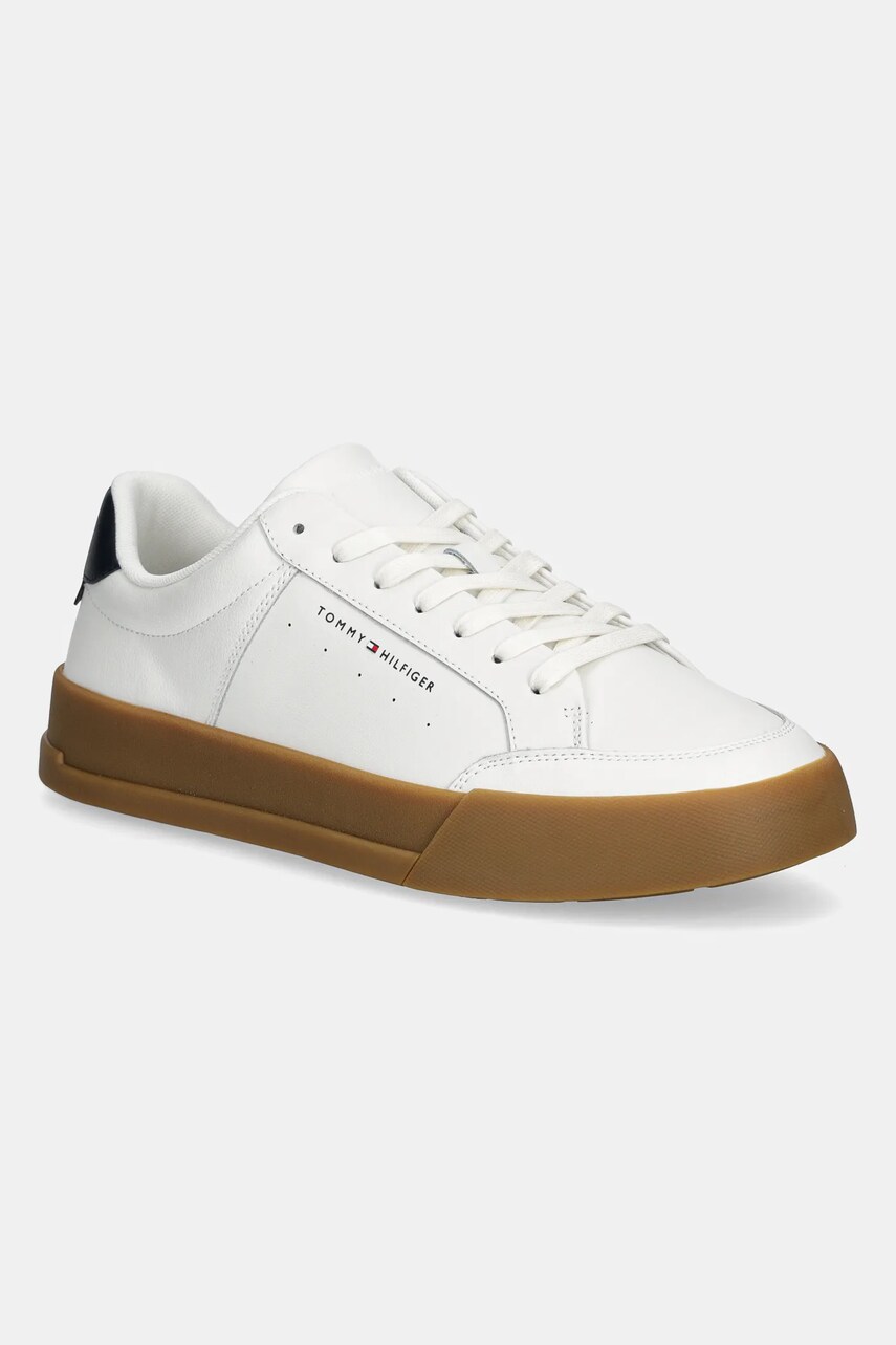 Levně Sneakers boty Tommy Hilfiger TH COURT MIX LTH bílá barva, FM0FM05489