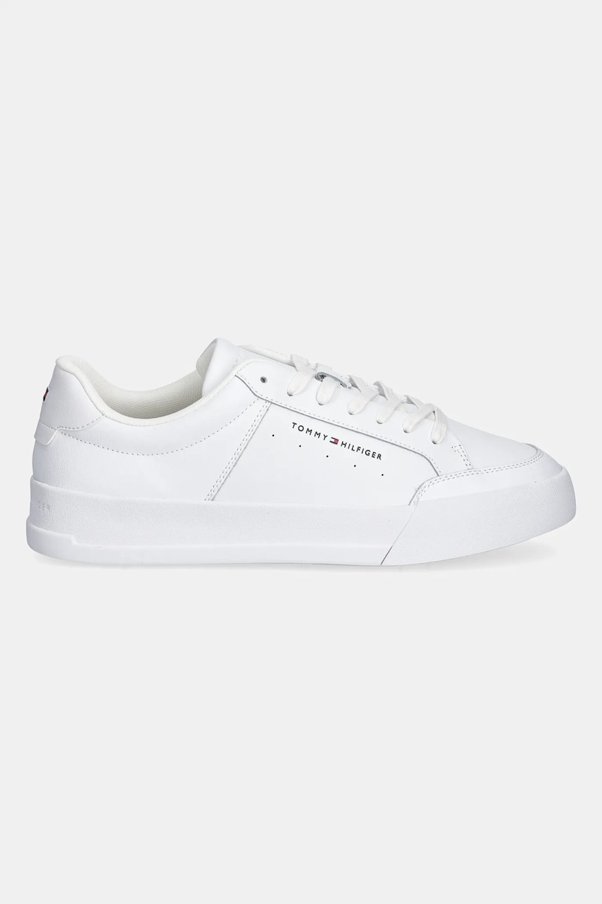 Кроссовки Tommy Hilfiger TH COURT MIX LTH цвет белый FM0FM05489 Кроссовки Tommy Hilfiger TH COURT MIX LTH цвет белый FM0FM05489