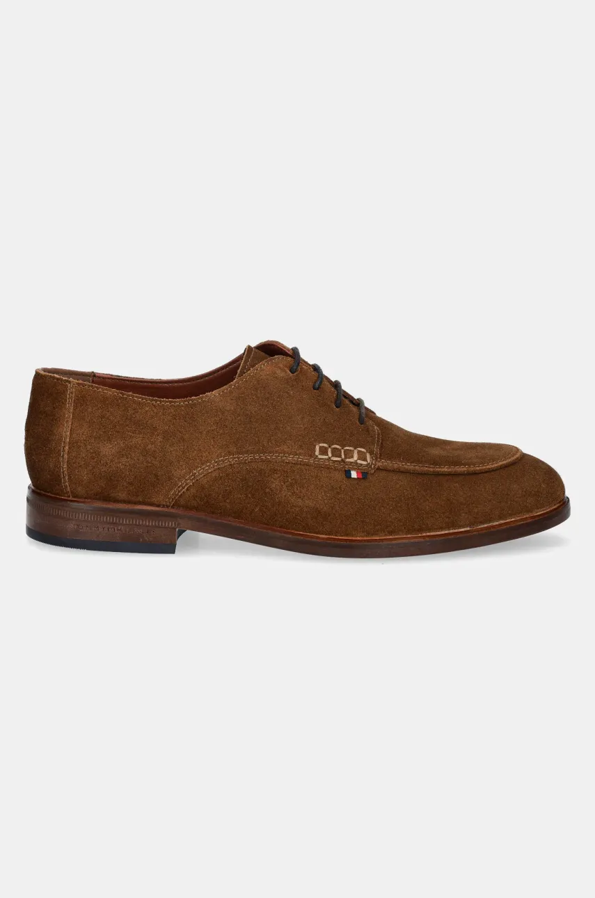 Замшевые туфли Tommy Hilfiger HILFIGER THUNIT SUEDE M TOE SHOE мужские цвет коричневый FM0FM05468 Замшевые туфли Tommy Hilfiger HILFIGER THUNIT SUEDE M TOE SHOE мужские цвет коричневый FM0FM05468