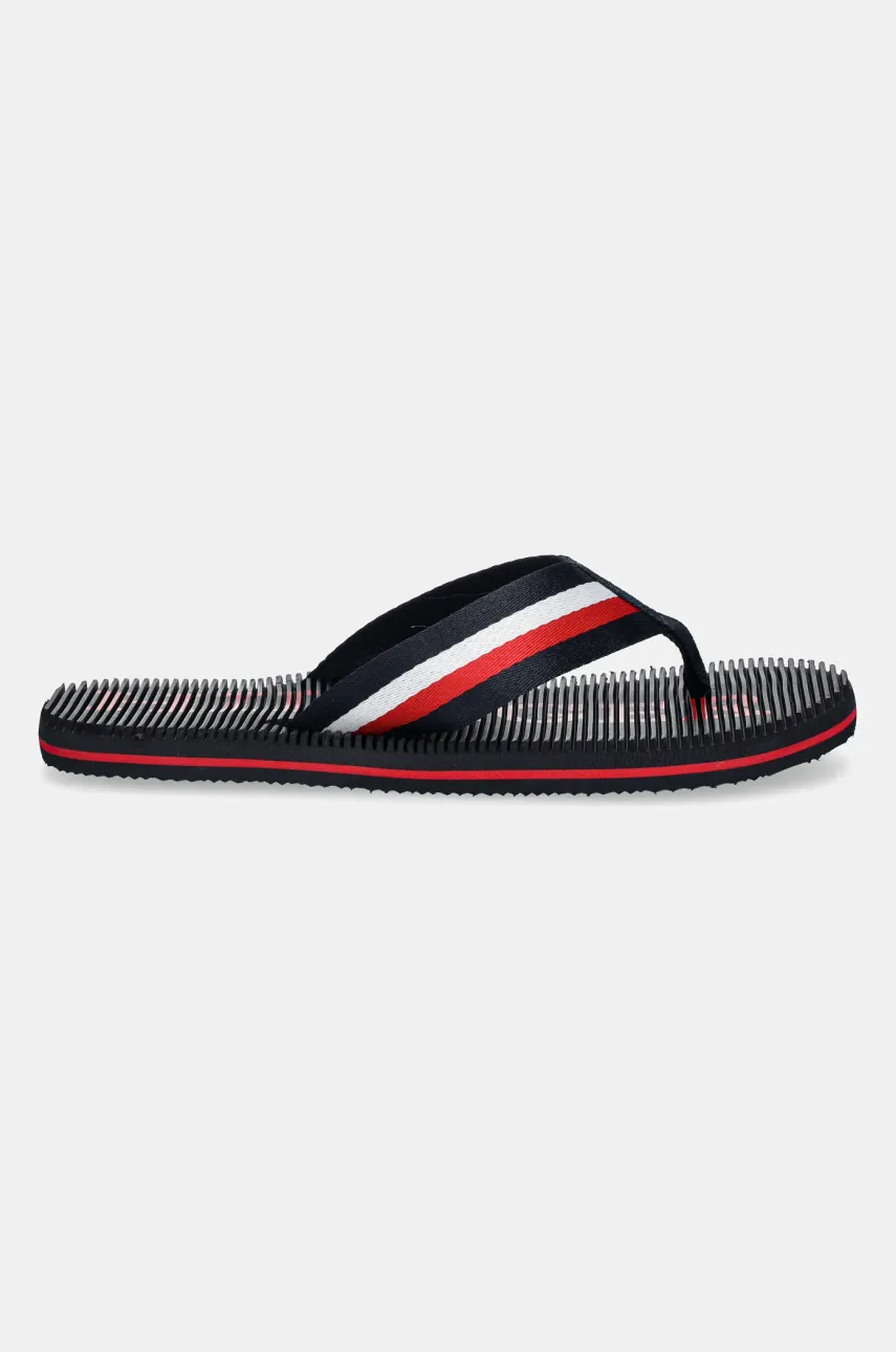 Вьетнамки Tommy Hilfiger MASSAGE HILFIGER BEACH SANDAL мужские цвет синий FM0FM05443 Вьетнамки Tommy Hilfiger MASSAGE HILFIGER BEACH SANDAL мужские цвет синий FM0FM05443