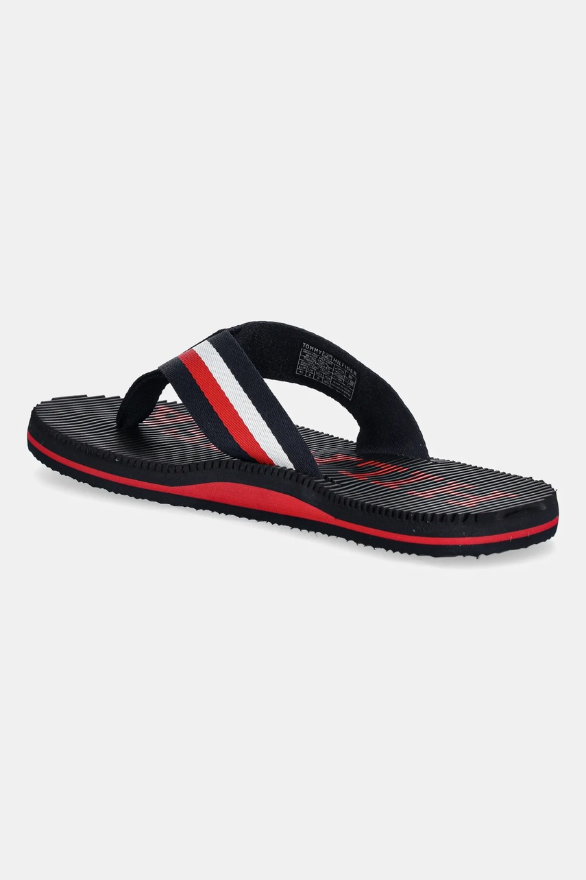 Σαγιονάρες Tommy Hilfiger MASSAGE HILFIGER BEACH SANDAL χρώμα: ναυτικό μπλε, FM0FM05443 φωτογραφία
