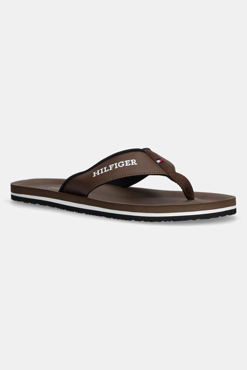 Levně Žabky Tommy Hilfiger PADDED COMFORT HILFIGER B SANDAL pánské, hnědá barva, FM0FM05440