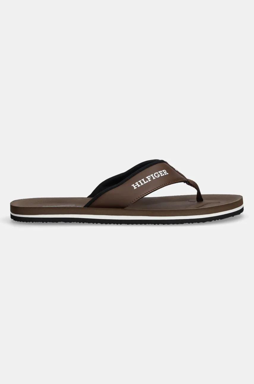 Вьетнамки Tommy Hilfiger PADDED COMFORT HILFIGER B SANDAL мужские цвет коричневый FM0FM05440 Вьетнамки Tommy Hilfiger PADDED COMFORT HILFIGER B SANDAL мужские цвет коричневый FM0FM05440