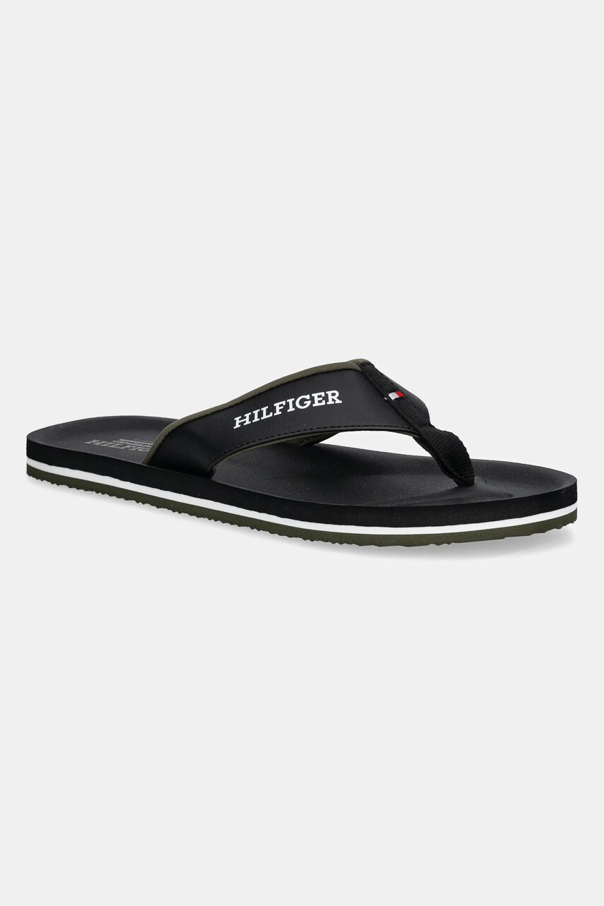 Levně Žabky Tommy Hilfiger PADDED COMFORT HILFIGER B SANDAL pánské, černá barva, FM0FM05440
