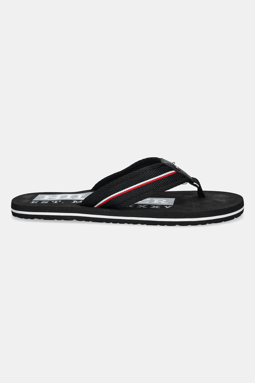 Вьетнамки Tommy Hilfiger CORPORATE HILFIGER BEACH SANDAL мужские цвет чёрный FM0FM05436 Вьетнамки Tommy Hilfiger CORPORATE HILFIGER BEACH SANDAL мужские цвет чёрный FM0FM05436