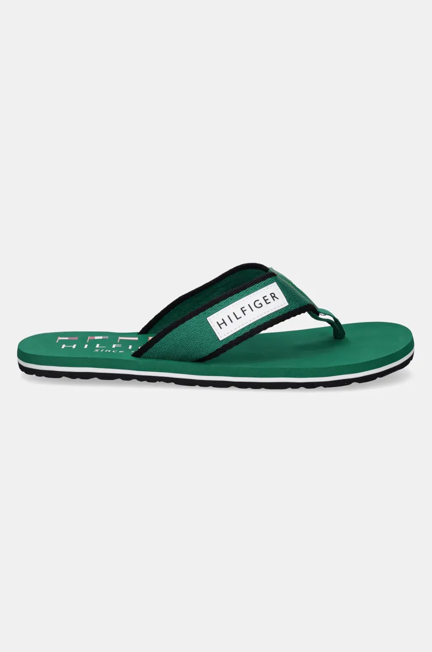 Вьетнамки Tommy Hilfiger PATCH HILFIGER BEACH SANDAL мужские цвет зелёный FM0FM05435 Вьетнамки Tommy Hilfiger PATCH HILFIGER BEACH SANDAL мужские цвет зелёный FM0FM05435