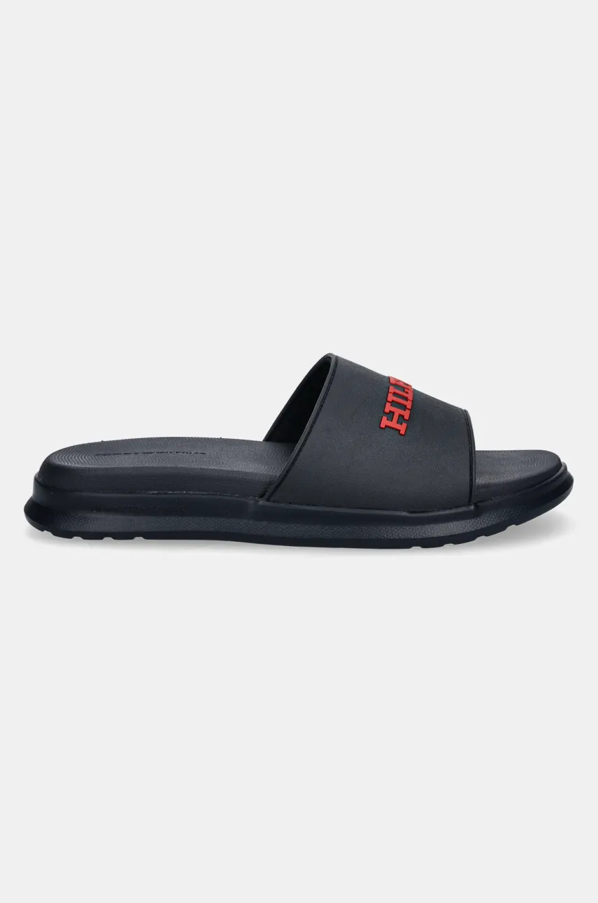 Шлепанцы Tommy Hilfiger DUAL DENSITY HILFIGER POOL SLIDE мужские цвет синий FM0FM05430 Шлепанцы Tommy Hilfiger DUAL DENSITY HILFIGER POOL SLIDE мужские цвет синий FM0FM05430