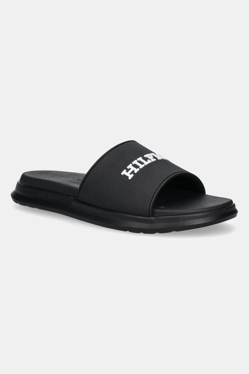 Levně Pantofle Tommy Hilfiger DUAL DENSITY HILFIGER POOL SLIDE pánské, černá barva, FM0FM05430