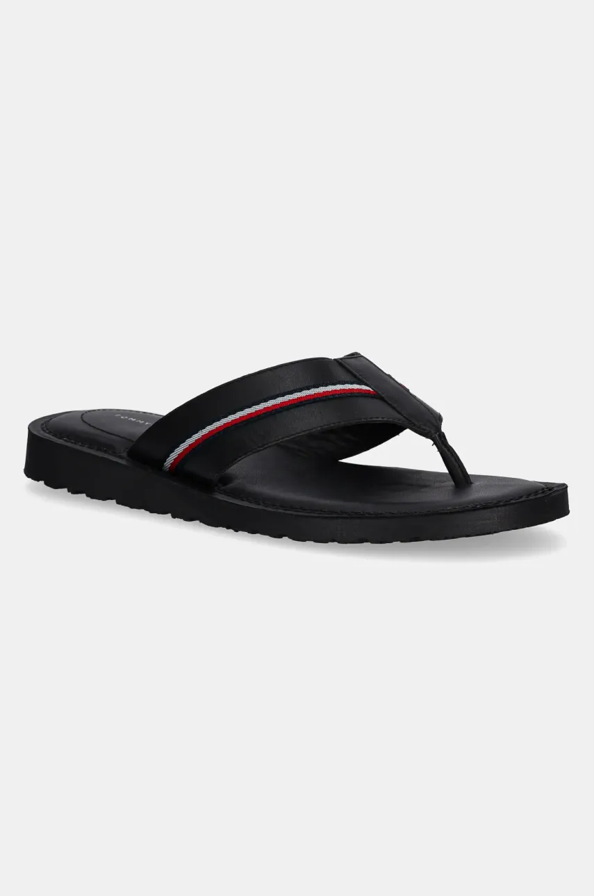 Levně Žabky Tommy Hilfiger CORE HILFIGER TOE POST LH SANDAL pánské, černá barva, FM0FM05416