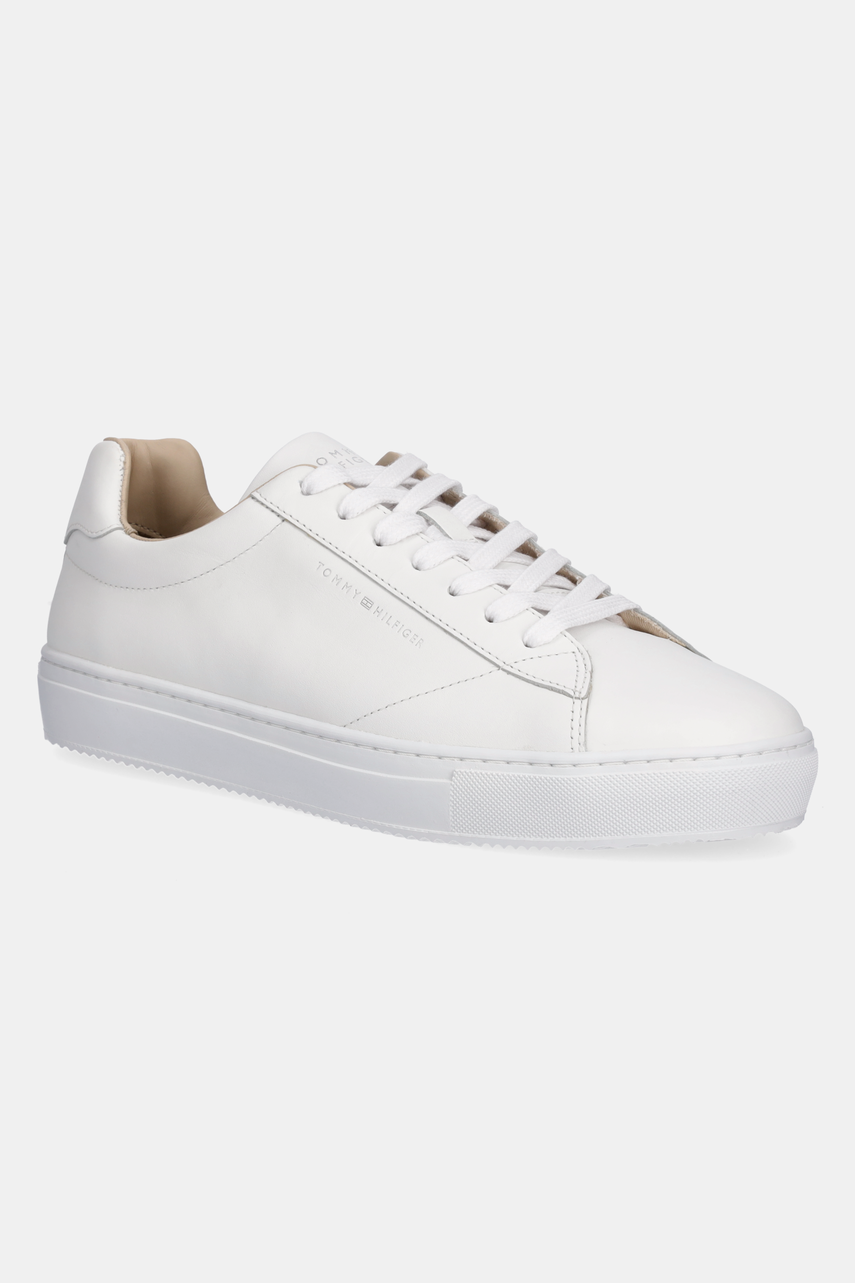 Levně Kožené sneakers boty Tommy Hilfiger PREMIUM CUPSOLE LEATHER bílá barva, FM0FM05412