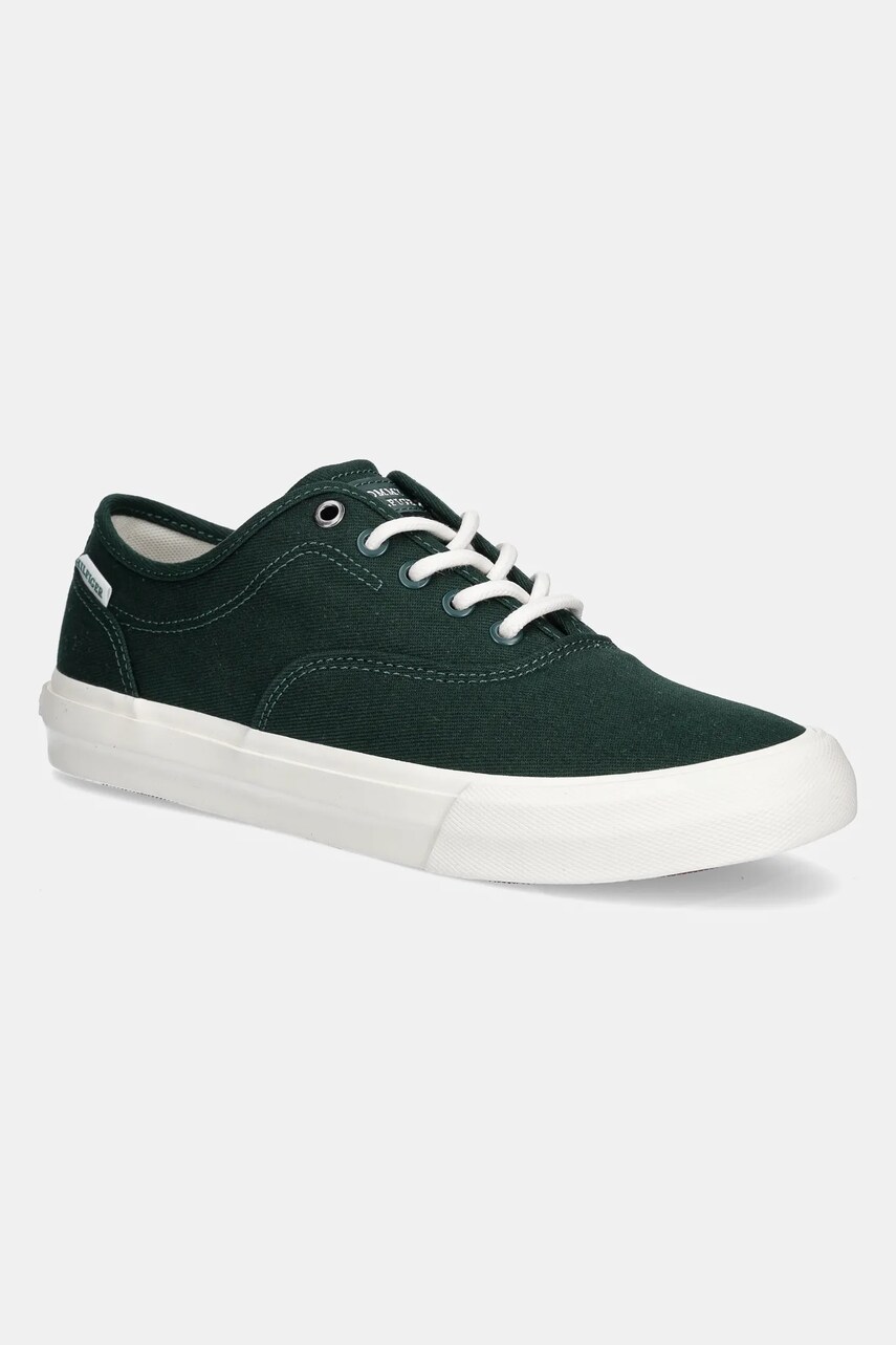 Levně Tenisky Tommy Hilfiger TH HI VULC LOW OXFORD TWILL zelená barva, FM0FM05400