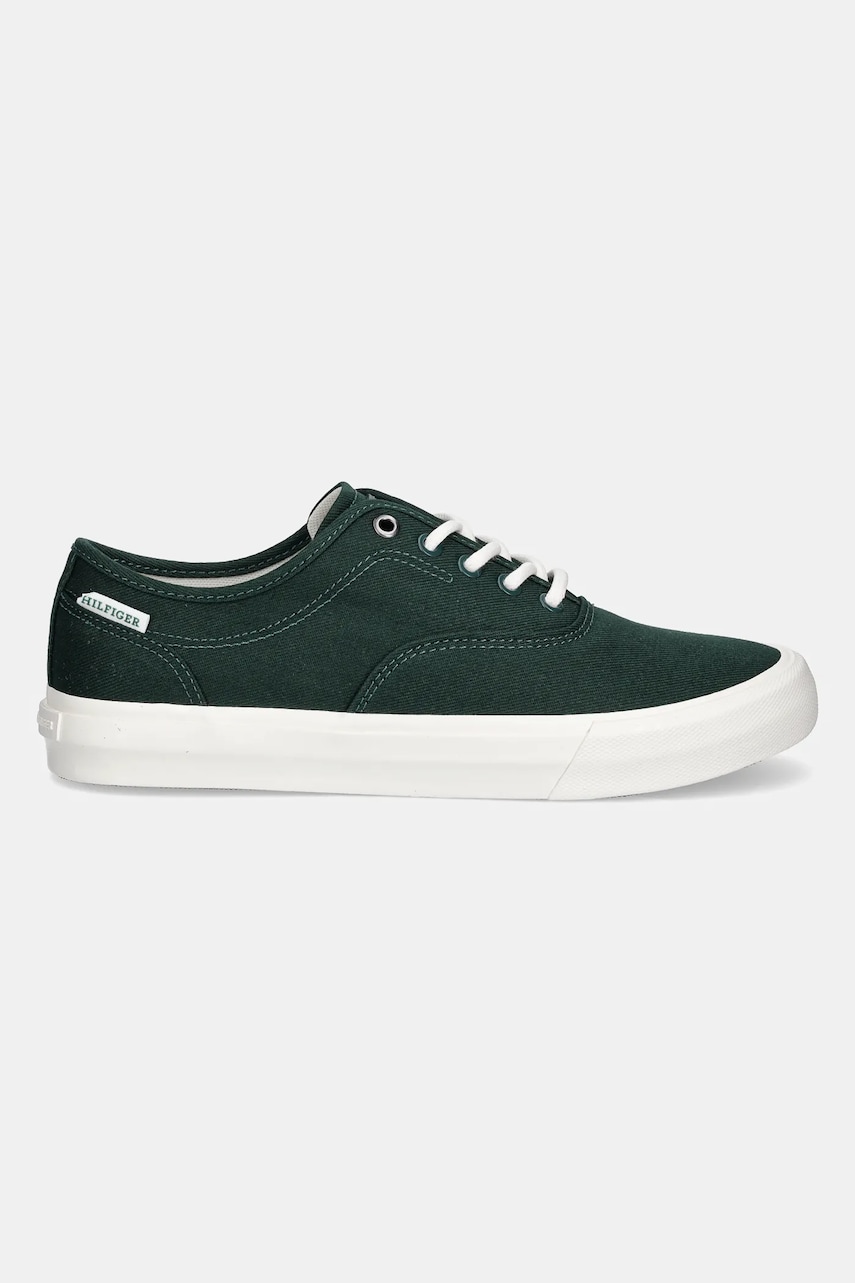 Кеды Tommy Hilfiger TH HI VULC LOW OXFORD TWILL цвет зелёный FM0FM05400 Кеды Tommy Hilfiger TH HI VULC LOW OXFORD TWILL цвет зелёный FM0FM05400