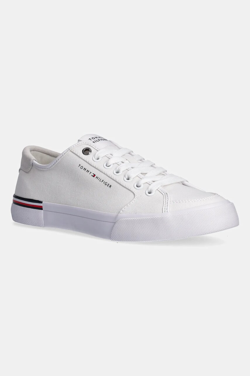 Levně Sneakers boty Tommy Hilfiger CORE CORPORATE VULC CANVAS bílá barva, FM0FM05398