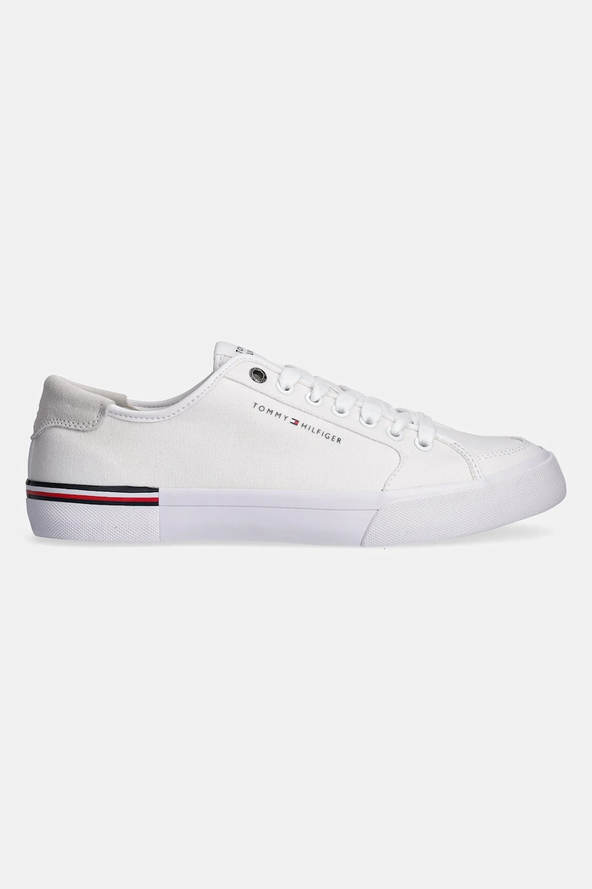 Кроссовки Tommy Hilfiger CORE CORPORATE VULC CANVAS цвет белый FM0FM05398 Кроссовки Tommy Hilfiger CORE CORPORATE VULC CANVAS цвет белый FM0FM05398