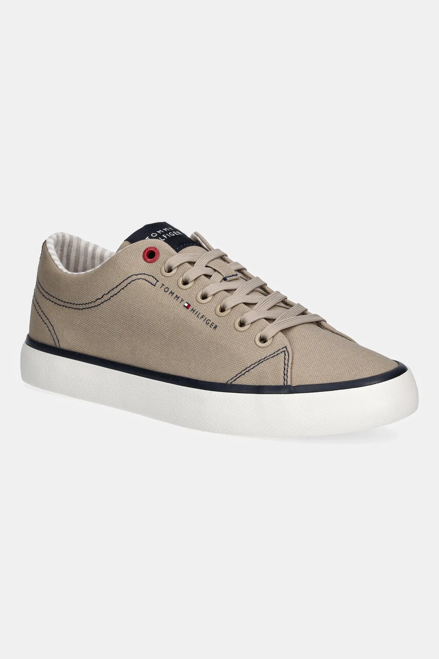 Levně Tenisky Tommy Hilfiger TH HI VULC LOW CORE ITHACA hnědá barva, FM0FM05397