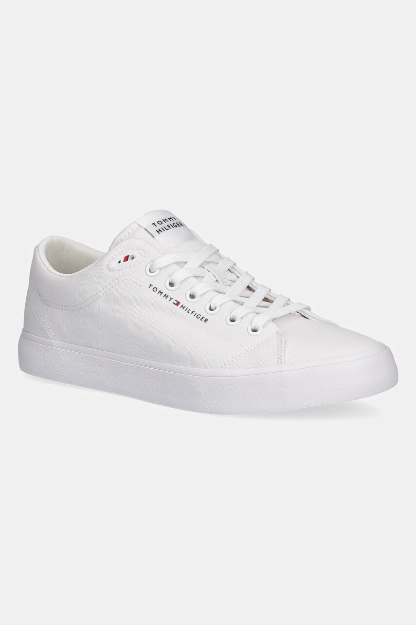 Levně Tenisky Tommy Hilfiger TH HI VULC LOW CORE CANVAS bílá barva, FM0FM05396