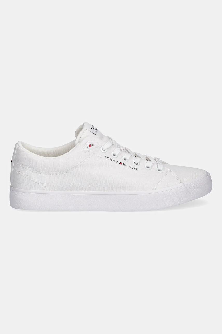 Кеды Tommy Hilfiger TH HI VULC LOW CORE CANVAS цвет белый FM0FM05396 Кеды Tommy Hilfiger TH HI VULC LOW CORE CANVAS цвет белый FM0FM05396