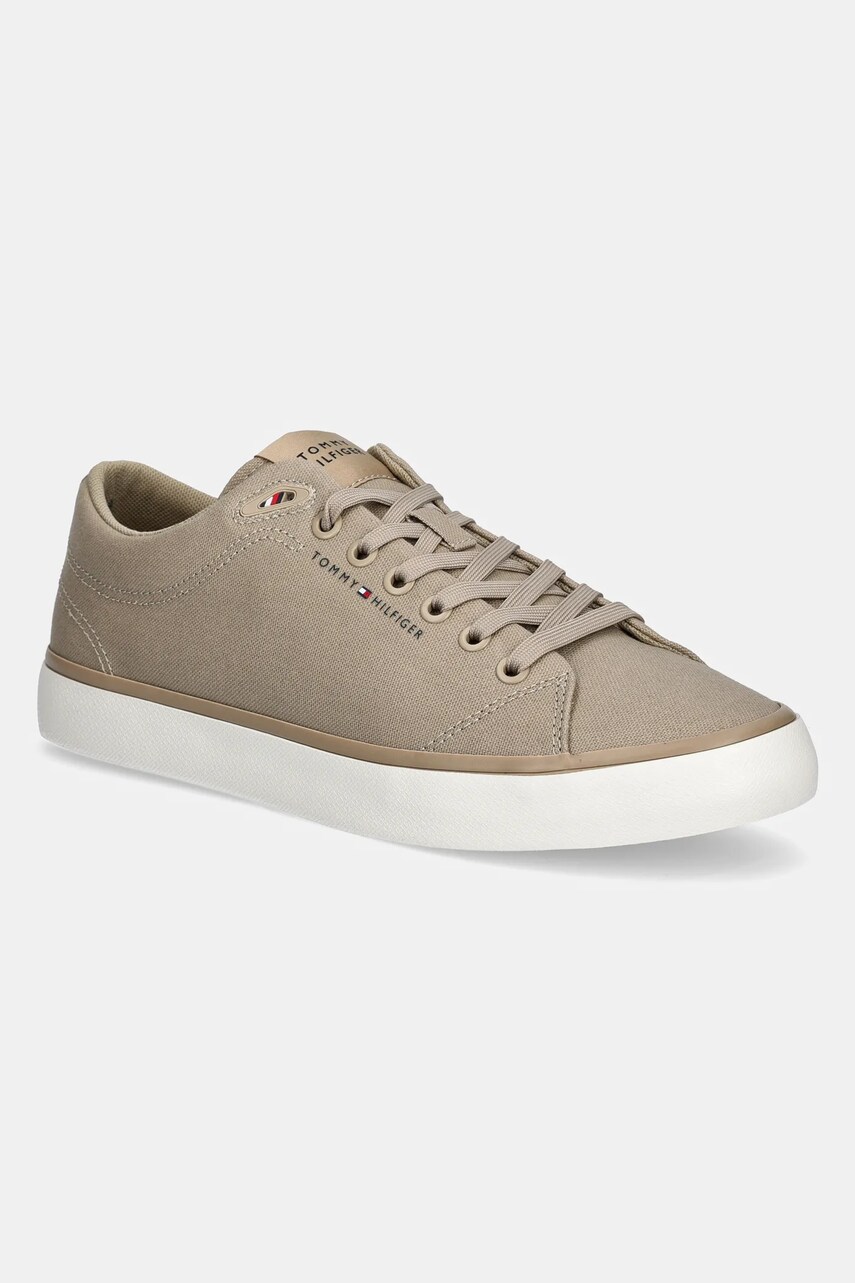 Levně Tenisky Tommy Hilfiger TH HI VULC LOW CORE CANVAS béžová barva, FM0FM05396