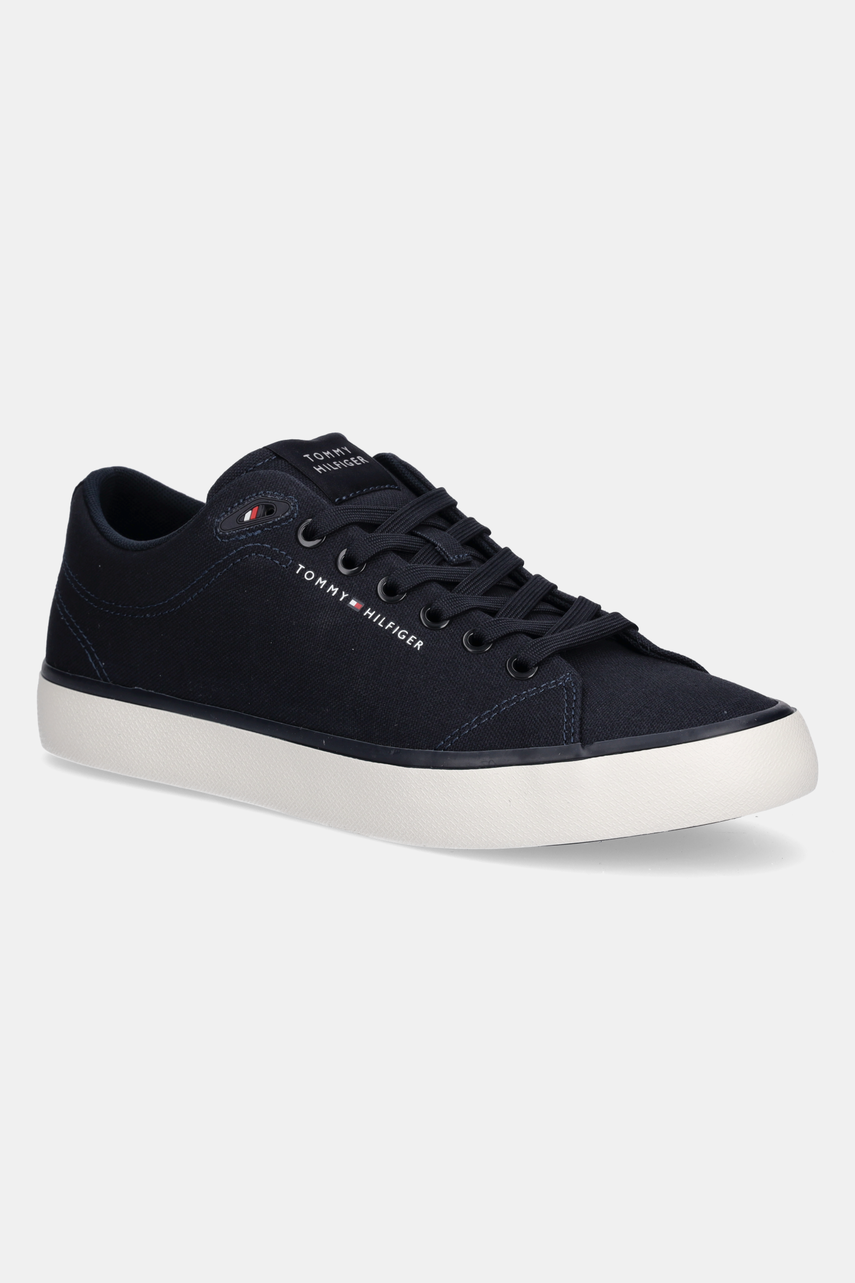 Levně Tenisky Tommy Hilfiger TH HI VULC LOW CORE CANVAS tmavomodrá barva, FM0FM05396