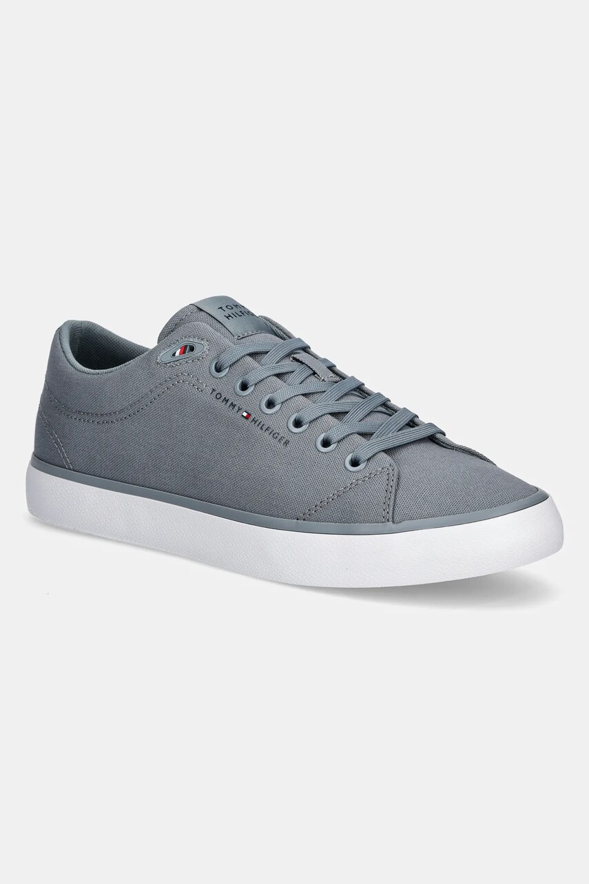 Levně Tenisky Tommy Hilfiger TH HI VULC LOW CORE CANVAS šedá barva, FM0FM05396