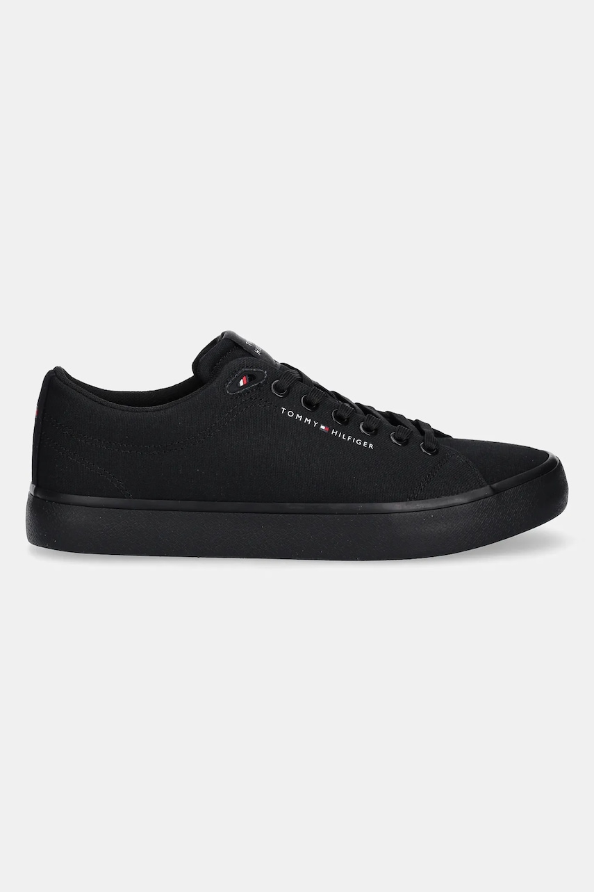 Кеды Tommy Hilfiger TH HI VULC LOW CORE CANVAS цвет чёрный FM0FM05396 Кеды Tommy Hilfiger TH HI VULC LOW CORE CANVAS цвет чёрный FM0FM05396