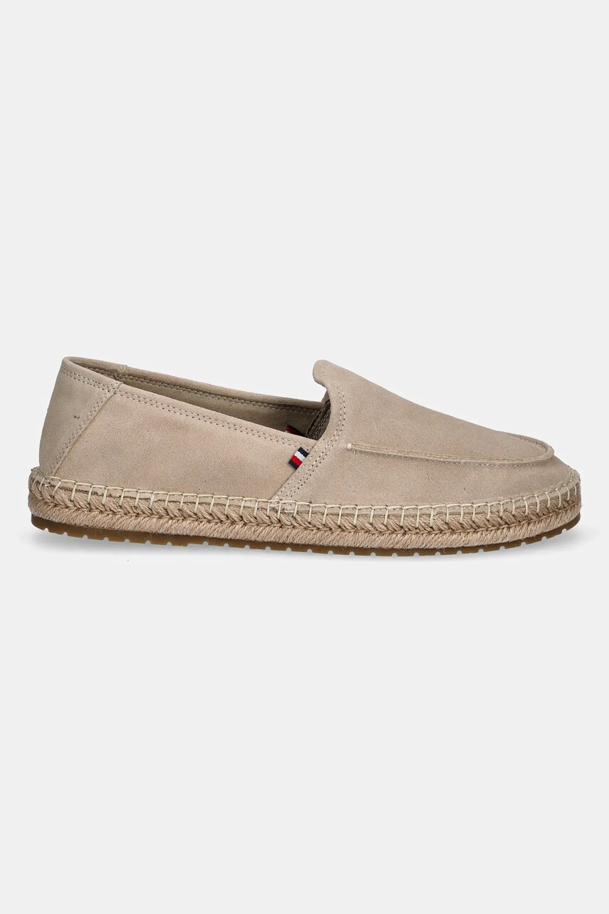 Замшевые эспадрильи Tommy Hilfiger HILFIGER FLEX ESPA SUEDE LOAFER цвет бежевый FM0FM05392 Замшевые эспадрильи Tommy Hilfiger HILFIGER FLEX ESPA SUEDE LOAFER цвет бежевый FM0FM05392