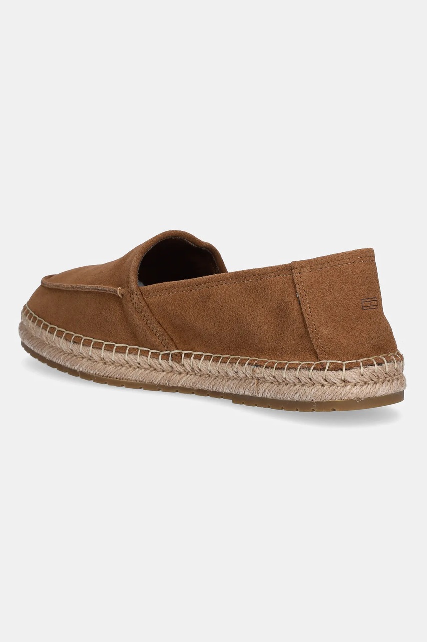 Semišové espadrilky Tommy Hilfiger HILFIGER FLEX ESPA SUEDE LOAFER hnědá barva, FM0FM05392