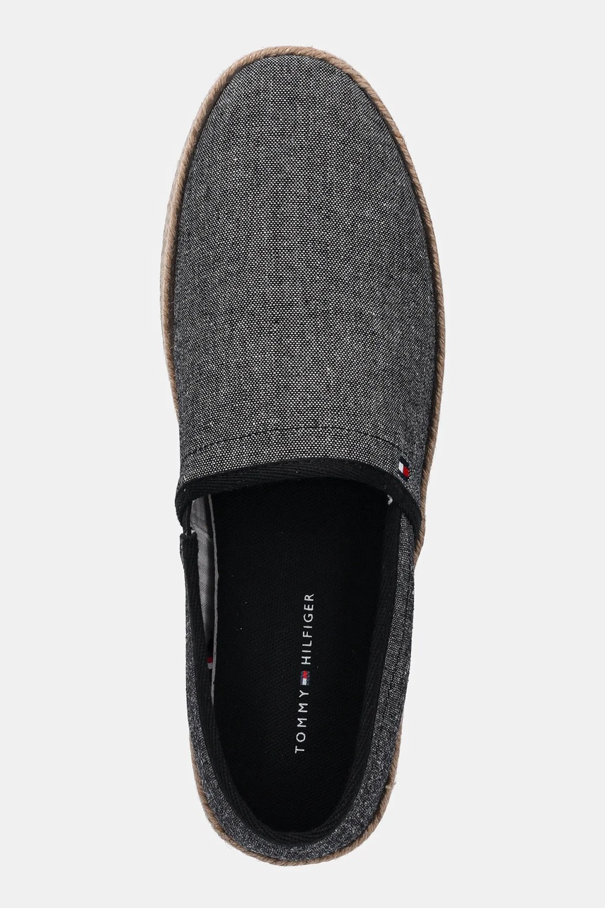 Εσπαντρίγιες Tommy Hilfiger HILFIGER CHAMBRAY ESPADRILLE χρώμα: μαύρο, FM0FM05391 φωτογραφία