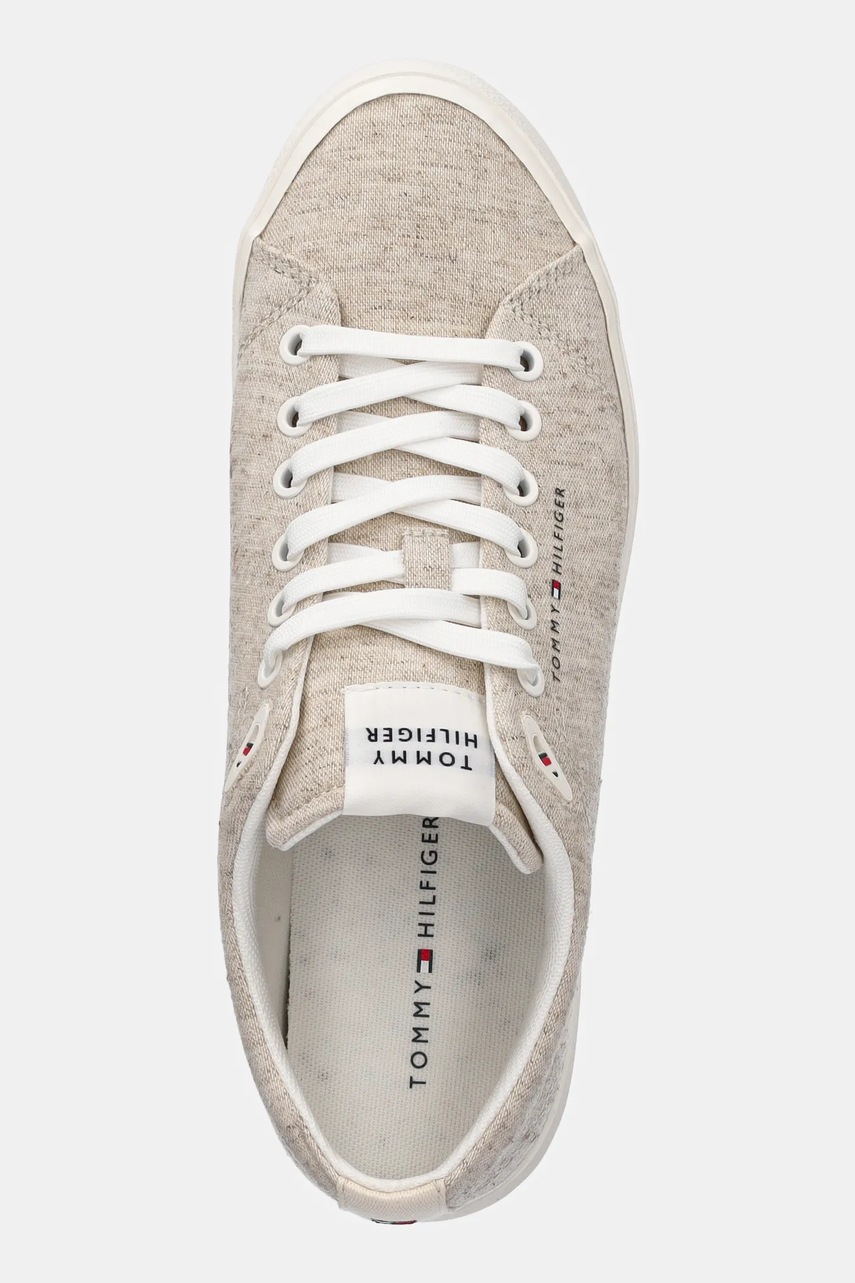 Πάνινα παπούτσια Tommy Hilfiger TH HI VULC LOW CORE CHAMBRAY χρώμα: μπεζ, FM0FM05389 φωτογραφία