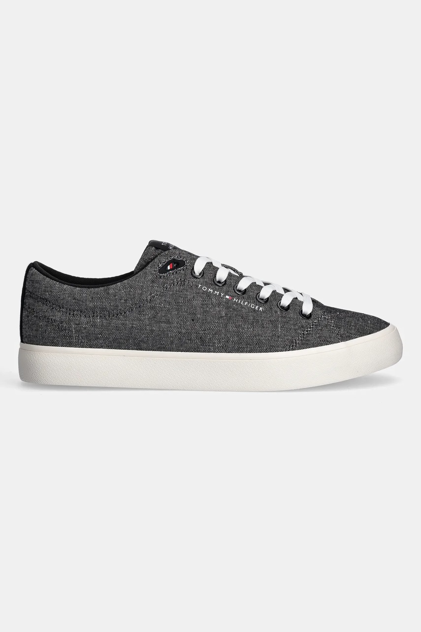 Кеды Tommy Hilfiger TH HI VULC LOW CORE CHAMBRAY мужские цвет чёрный FM0FM05389 Кеды Tommy Hilfiger TH HI VULC LOW CORE CHAMBRAY мужские цвет чёрный FM0FM05389