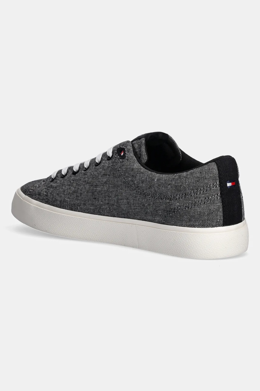Πάνινα παπούτσια Tommy Hilfiger TH HI VULC LOW CORE CHAMBRAY χρώμα: μαύρο, FM0FM05389 φωτογραφία