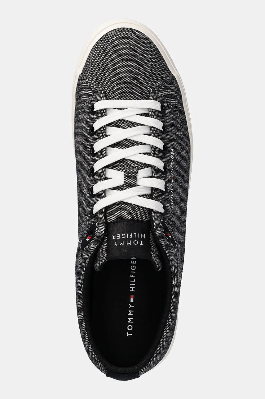 Πάνινα παπούτσια Tommy Hilfiger TH HI VULC LOW CORE CHAMBRAY χρώμα: μαύρο, FM0FM05389 φωτογραφία