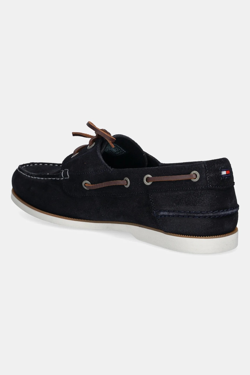 Замшеві мокасини Tommy Hilfiger TH BOAT SHOE CORE SUEDE чоловічі колір синій FM0FM05387 