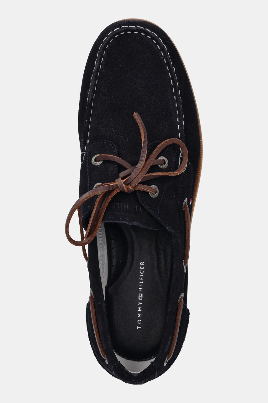Замшеві мокасини Tommy Hilfiger TH BOAT SHOE CORE SUEDE чоловічі колір синій FM0FM05387 