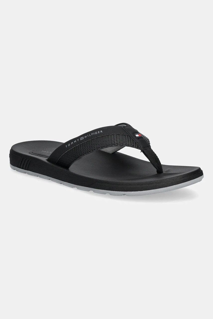 Levně Žabky Tommy Hilfiger MOLDED HILFIGER BEACH SANDAL pánské, černá barva, FM0FM05361