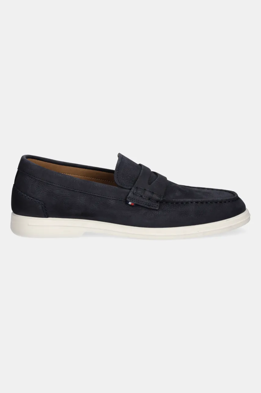 Мокасины из нубука Tommy Hilfiger TOMMY HILFIGER NUBUCK P LOAFER мужские цвет синий FM0FM05350 Мокасины из нубука Tommy Hilfiger TOMMY HILFIGER NUBUCK P LOAFER мужские цвет синий FM0FM05350