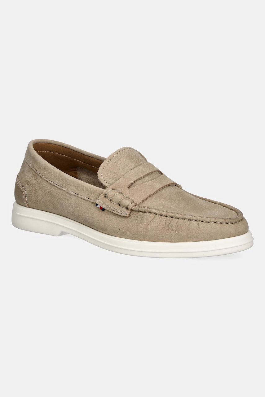 Tommy Hilfiger mokasyny nubukowe TOMMY HILFIGER NUBUCK P LOAFER męskie kolor beżowy FM0FM05350