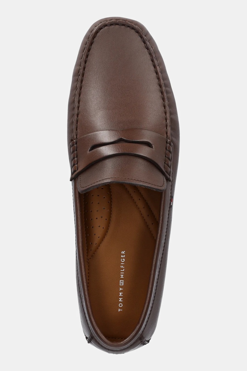 Шкіряні мокасини Tommy Hilfiger CORPOARTE HILFIGER LTH DRIVER чоловічі колір коричневий FM0FM04810 