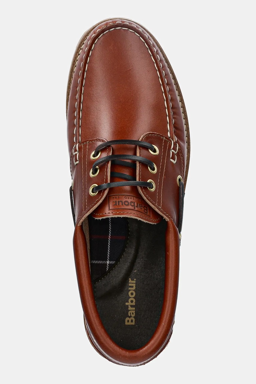 Шкіряні туфлі Barbour Deck чоловічі колір коричневий MFO0795TA32 