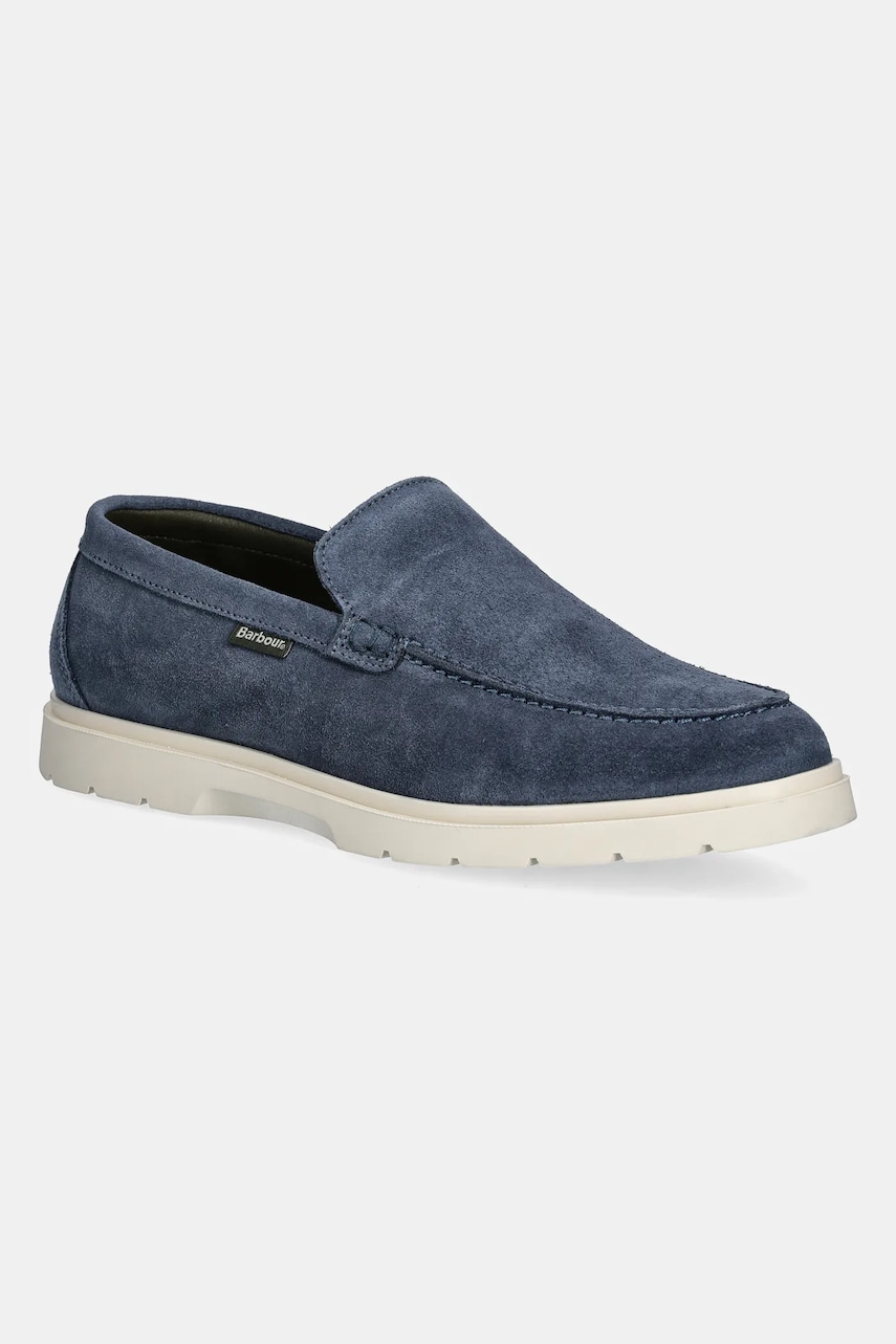 Barbour mocasini din piele intoarsa Carty barbati, culoarea albastru marin, MFO0797BL72