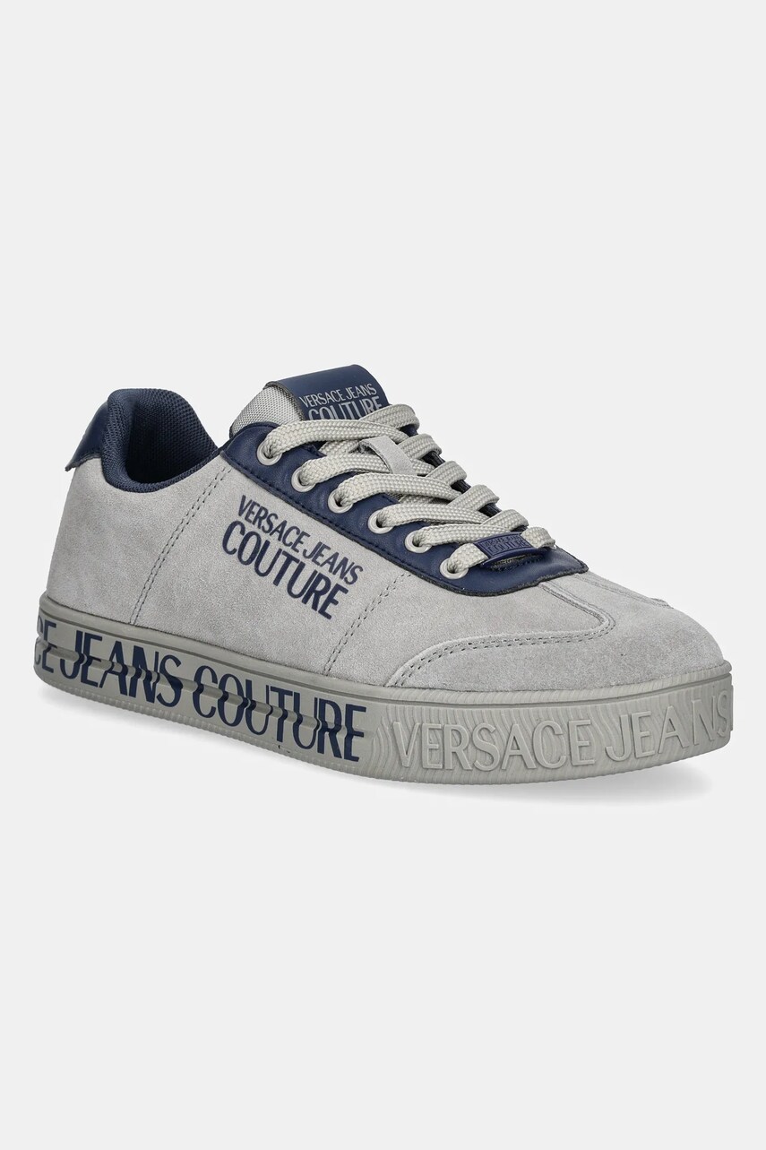 Versace Jeans Couture sneakers din piele intoarsă culoarea gri, 78YA3SK6 ZPB02 800