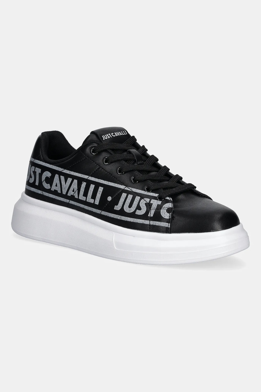 Just Cavalli sneakers din piele barbati, culoarea negru, 78QA3SBCZPA95899 Just Cavalli sneakers din piele barbati, culoarea negru, 78QA3SBCZPA95899