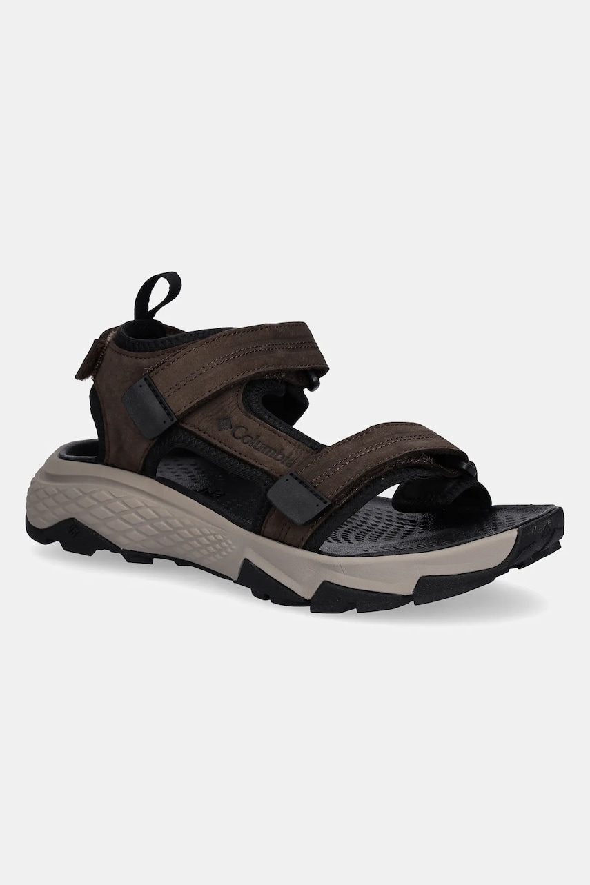 Columbia sandale din piele intoarsa PEAKFREAK RUSH barbati, culoarea maro, 2121251 Columbia sandale din piele intoarsa PEAKFREAK RUSH barbati, culoarea maro, 2121251