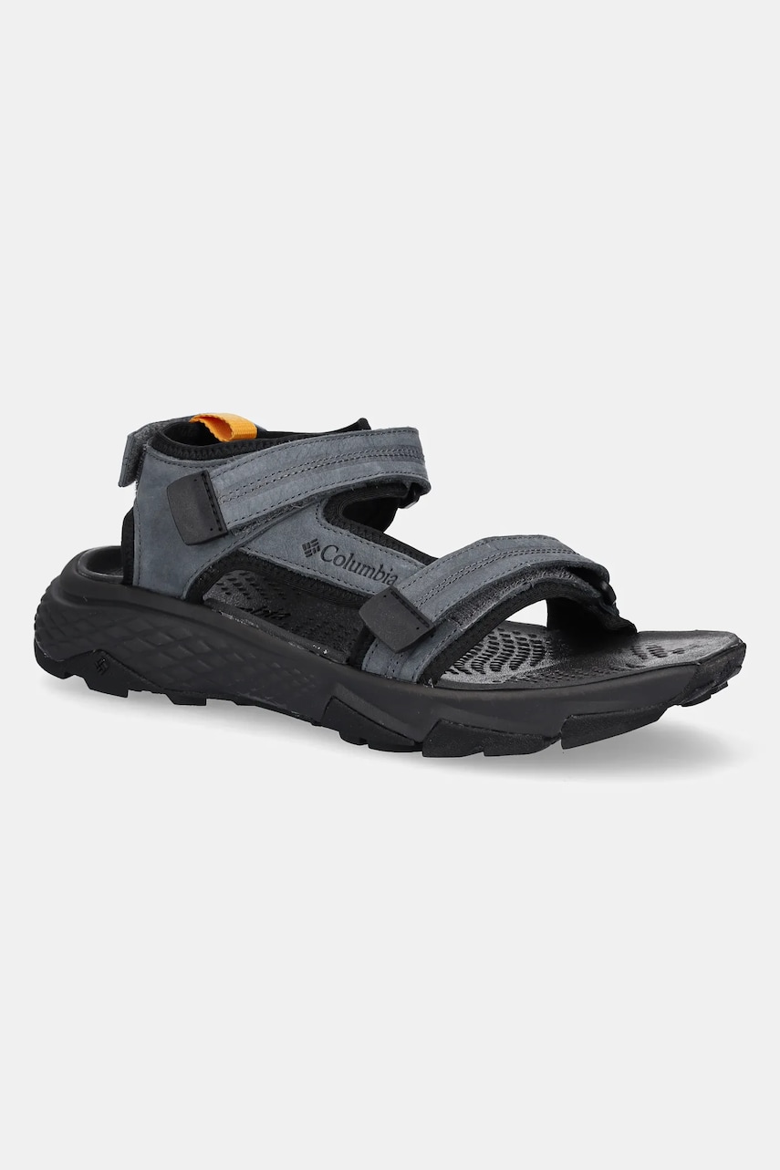 Columbia sandale din piele intoarsa PEAKFREAK RUSH barbati, culoarea gri, 2121251 Columbia sandale din piele intoarsa PEAKFREAK RUSH barbati, culoarea gri, 2121251