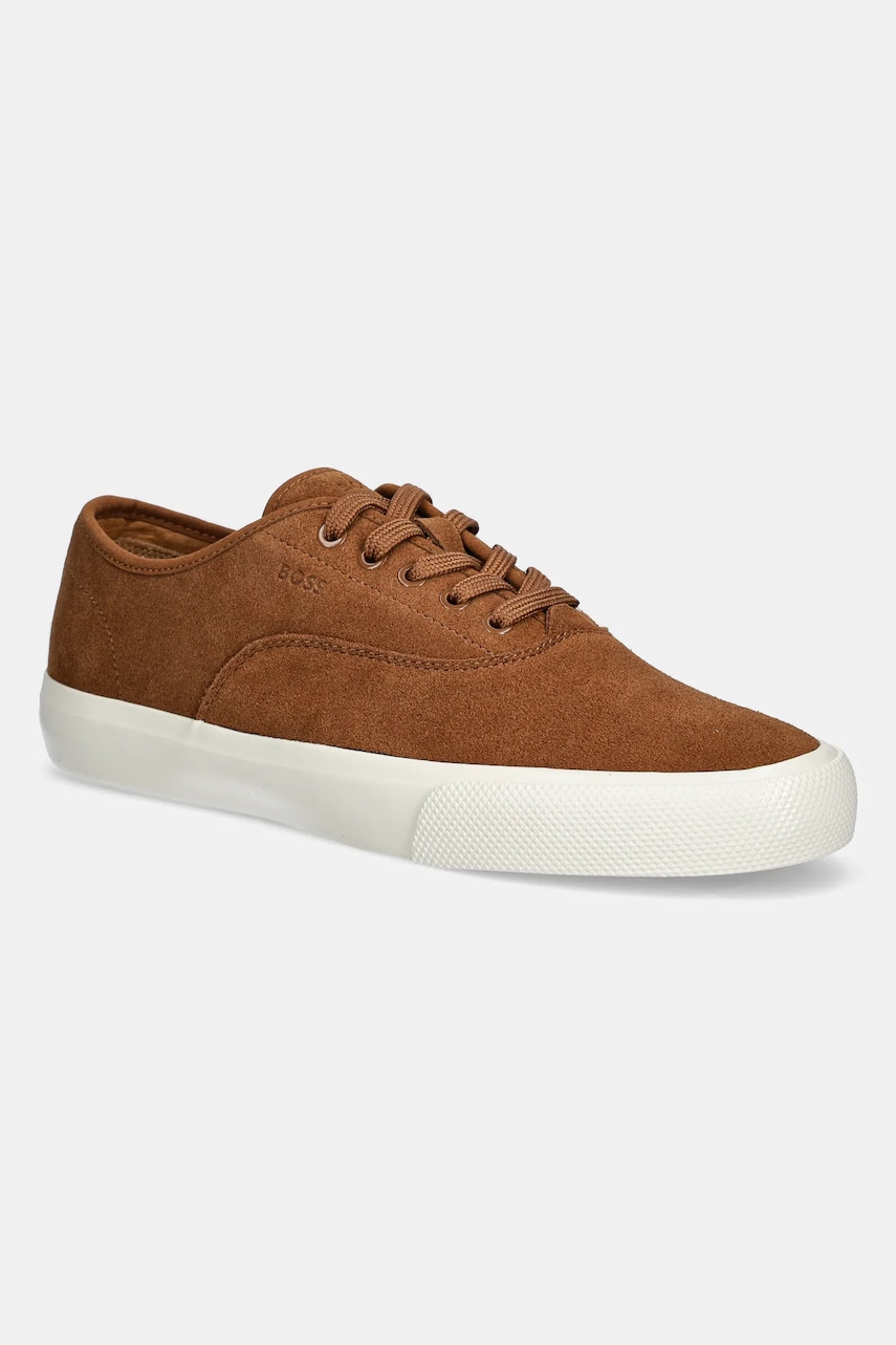 BOSS sneakers din piele intoarsă Aiden bărbați, culoarea maro, 50542098 BOSS sneakers din piele intoarsă Aiden bărbați, culoarea maro, 50542098
