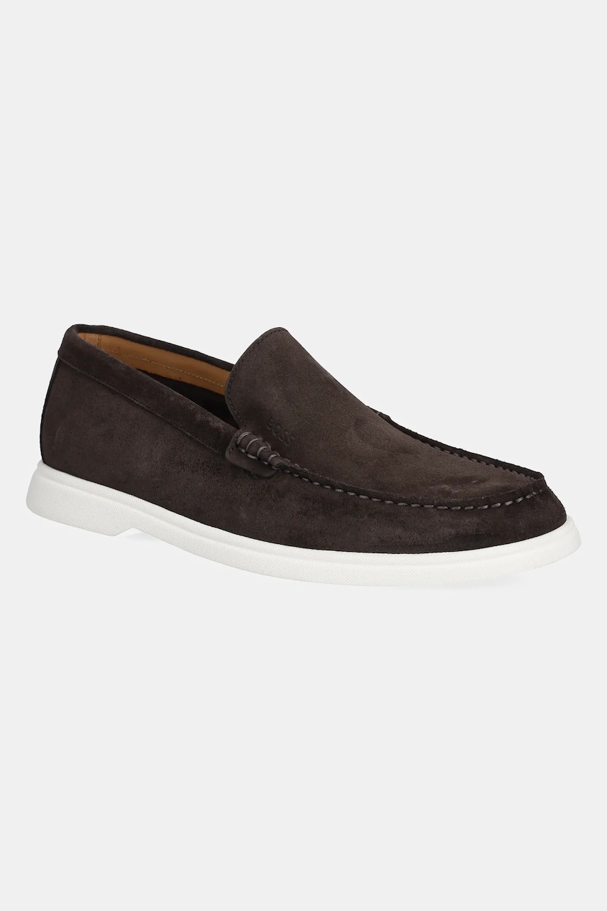 BOSS mocasini din piele intoarsa Sienne barbati, culoarea maro, 50543083 BOSS mocasini din piele intoarsa Sienne barbati, culoarea maro, 50543083