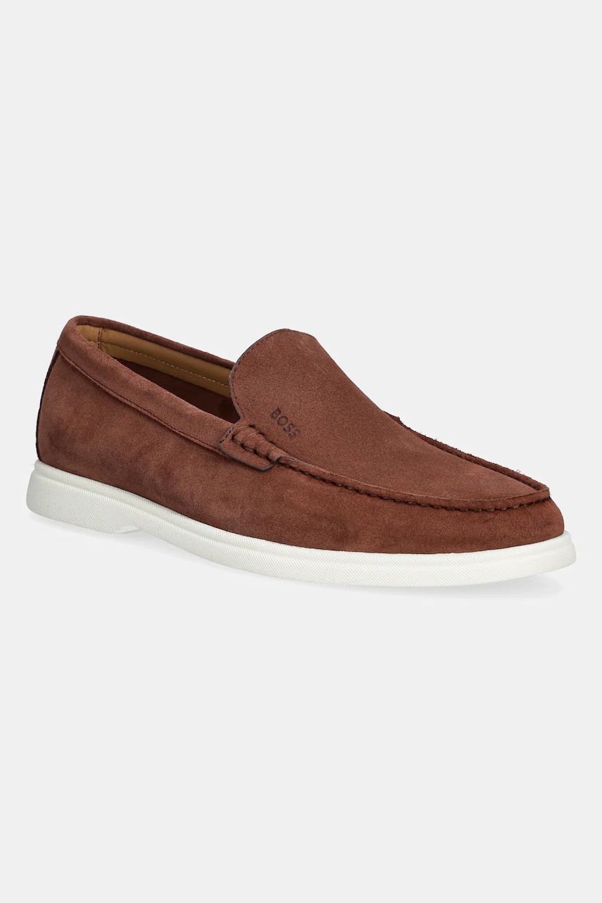 BOSS mocasini din piele intoarsa Sienne barbati, culoarea portocaliu, 50543083 BOSS mocasini din piele intoarsa Sienne barbati, culoarea portocaliu, 50543083